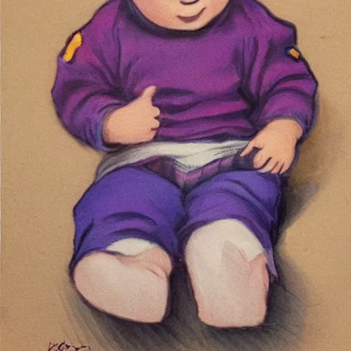 Image similar to cute little boy, purple color palette, art made by mitsuhiro kimura,