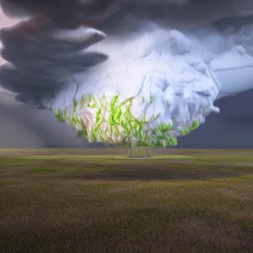 Image similar to tornadic supercell, realistic raytracing, vray, 55mm