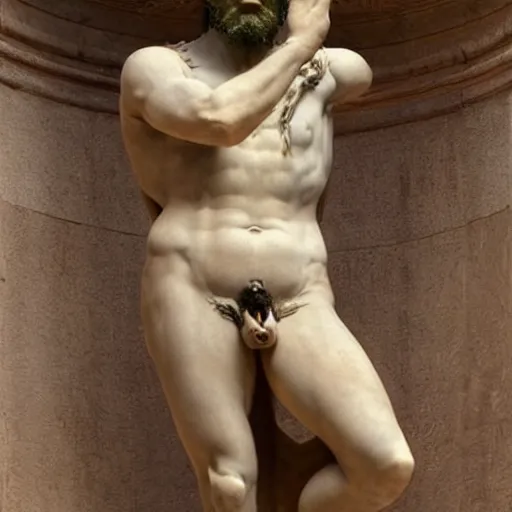 Prompt: Michaelangelo's David with a hairy chest