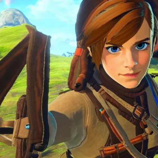 Image similar to Emma Watson screenshot from breath of the wild