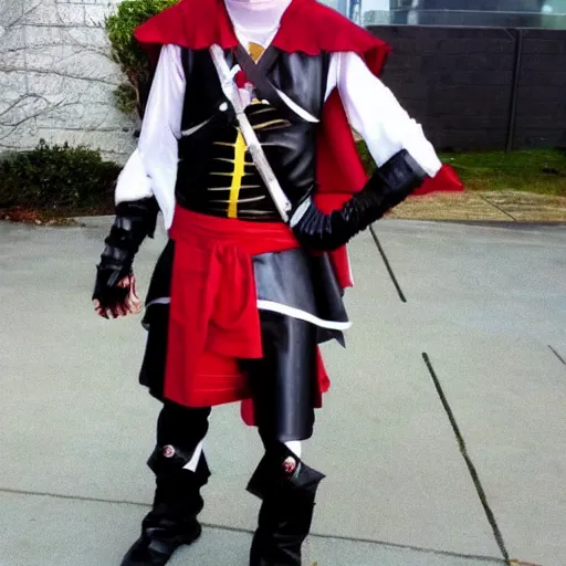 Prompt: Robot ninja pirate vampire cosplay