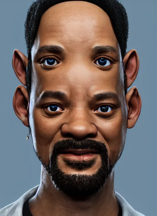 Prompt: anthropomorphic portrait of will smith as half goat, au naturel, hyper detailed, digital art, trending in artstation, cinematic lighting, studio quality, smooth render, unreal engine 5 rendered, octane rendered, art style by klimt and nixeu and ian sprigger and wlop and krenz cushart