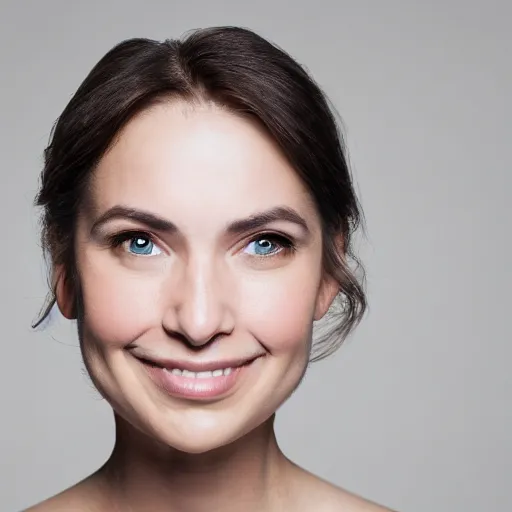 Prompt: face of a shy smiling woman, coherent, balance, lovely eyes, symmetry!!! studio photo, soft light