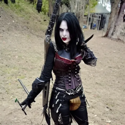 Image similar to full body photo of a female vampire warrior