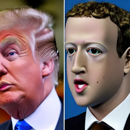 Image similar to photo of the lovechild of donald trump and mark zuckerberg
