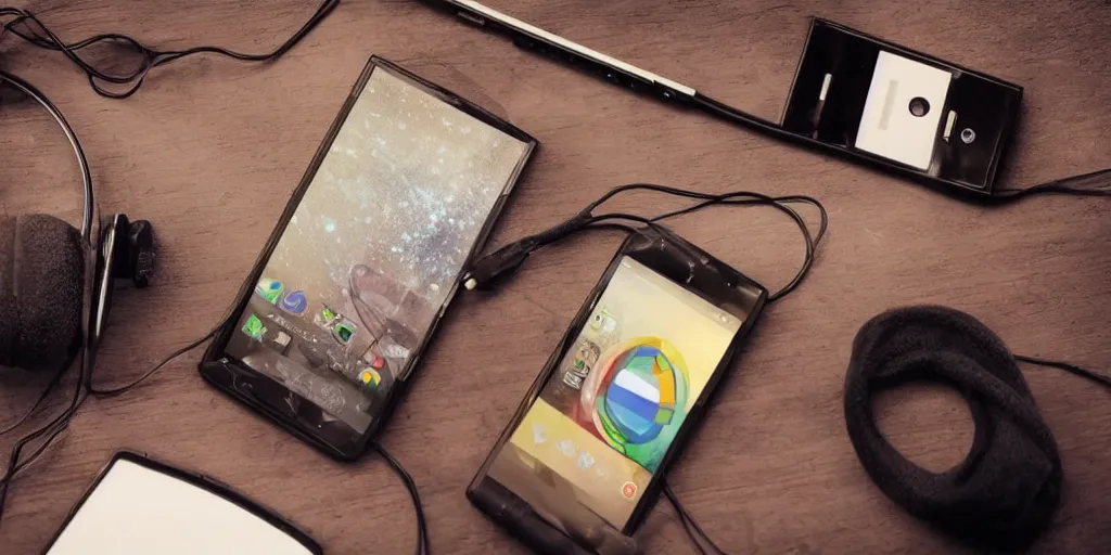 Image similar to i dream of android phones, modern, studio, studio light