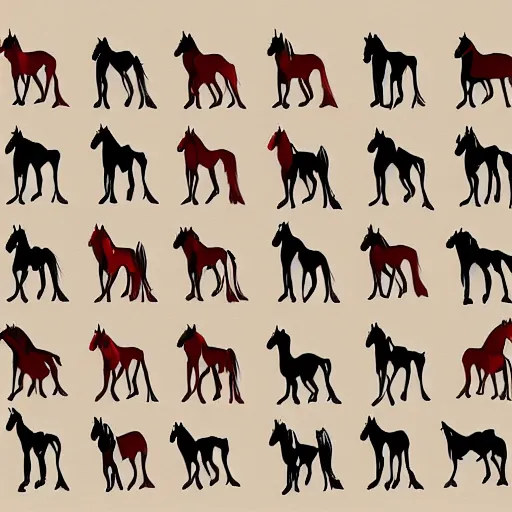 Image similar to Horses on the plains in Navajo art style