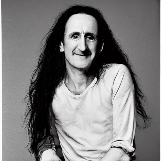Prompt: portrait of geddy lee by herb ritts, hd, 4 k, detailed