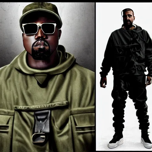 Prompt: kanye west, in the style of call of duty : modern warfare two
