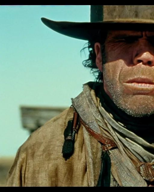 Image similar to film still close up shot of ron perlman in the movie a fistful of dollars. photographic, photography