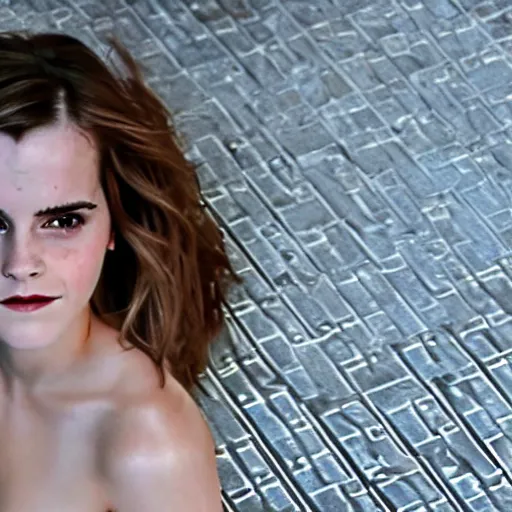 Image similar to Emma Watson on a tile floor