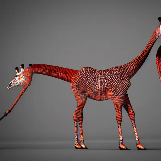 Image similar to mechanical giraffe 4k, 3d render, digital art