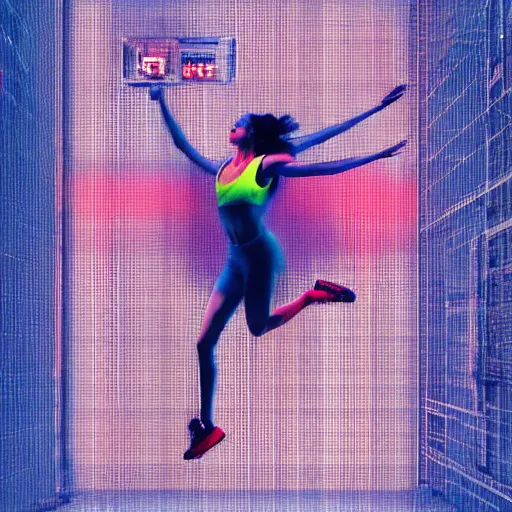 Prompt: nike campaign in the style of tyler mitchel, blue rays, redshift, wide shot, coloured polaroid photograph, pastel, kodak film, hyper real, stunning moody cinematography, by maripol, fallen angels by wong kar - wai, 3 5 mm, style of suspiria and neon demon, david hockney, detailed, film photography