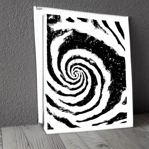 Image similar to black and white illustration spiral galaxy stencil