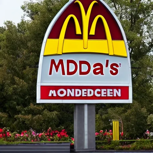 Image similar to a photo of a mcdonalds sign from far away, digital photography