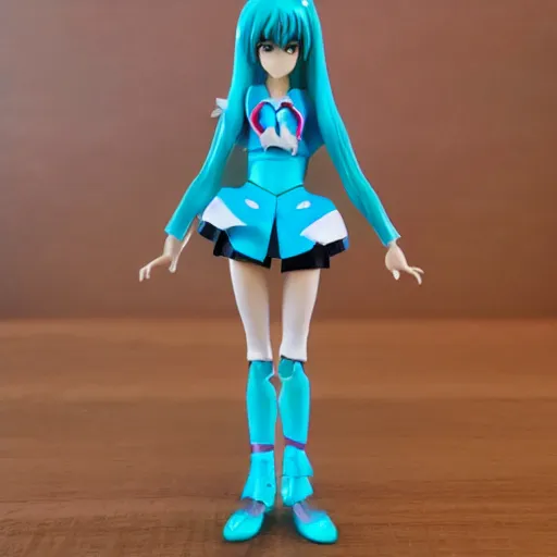 Image similar to 1 9 8 0 s kenner style action figure of hatsune miku, 5 points of articulation, full body, 4 k, highly detailed