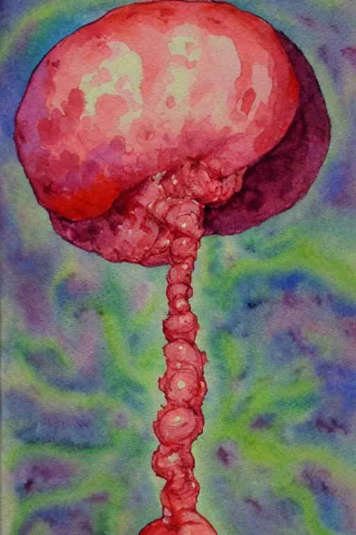 Image similar to plumbus, watercolor