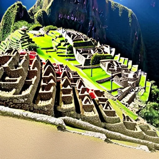 Image similar to machu picchu being built by the incas