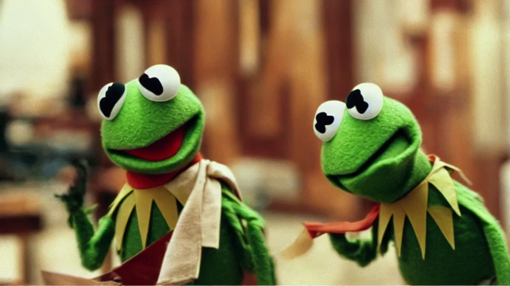 Image similar to “kermit the frog (The Muppets) in The Royal Tenenbaums (2001)”