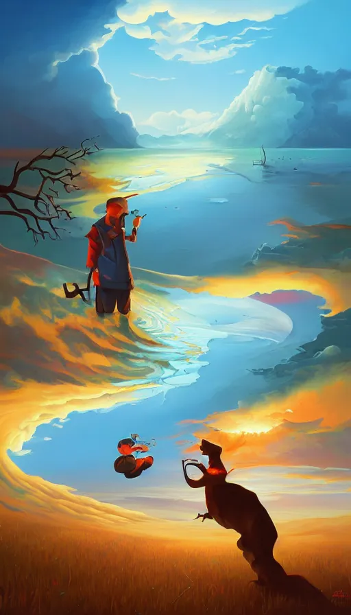 Prompt: life and death mixing together, by rhads