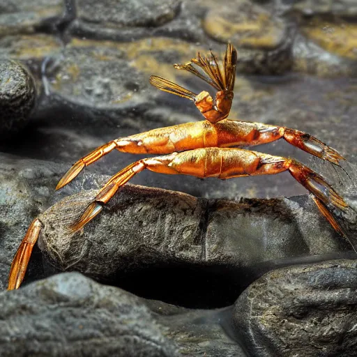 Prompt: gold shrimp photorealistic 4 k