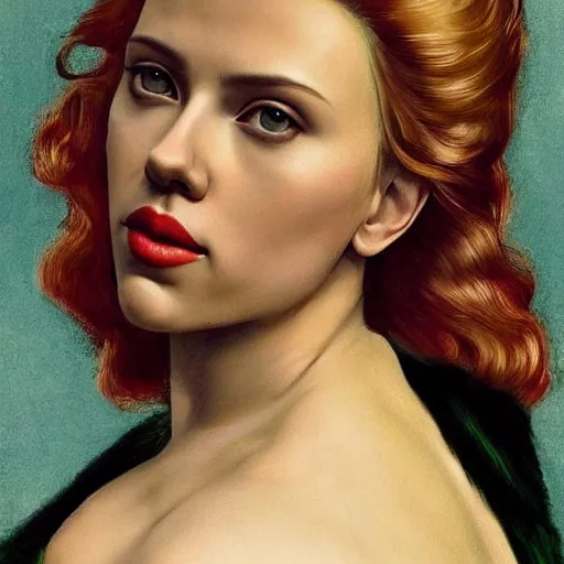 Prompt: scarlett johansson as a glamorous, queen, fantasy, renaissance painting, concept art