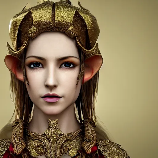 Image similar to photo of a beautiful elf with ornate robes, highly detailed, 4k, HDR, award-winning,