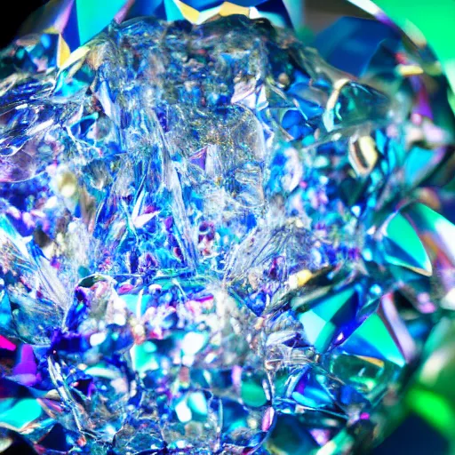 Prompt: studio photography of a vibrant shiny crystal, a photo of a divine crystal, a crystal made of the hardest element, studio lighting, solid color background, 8k