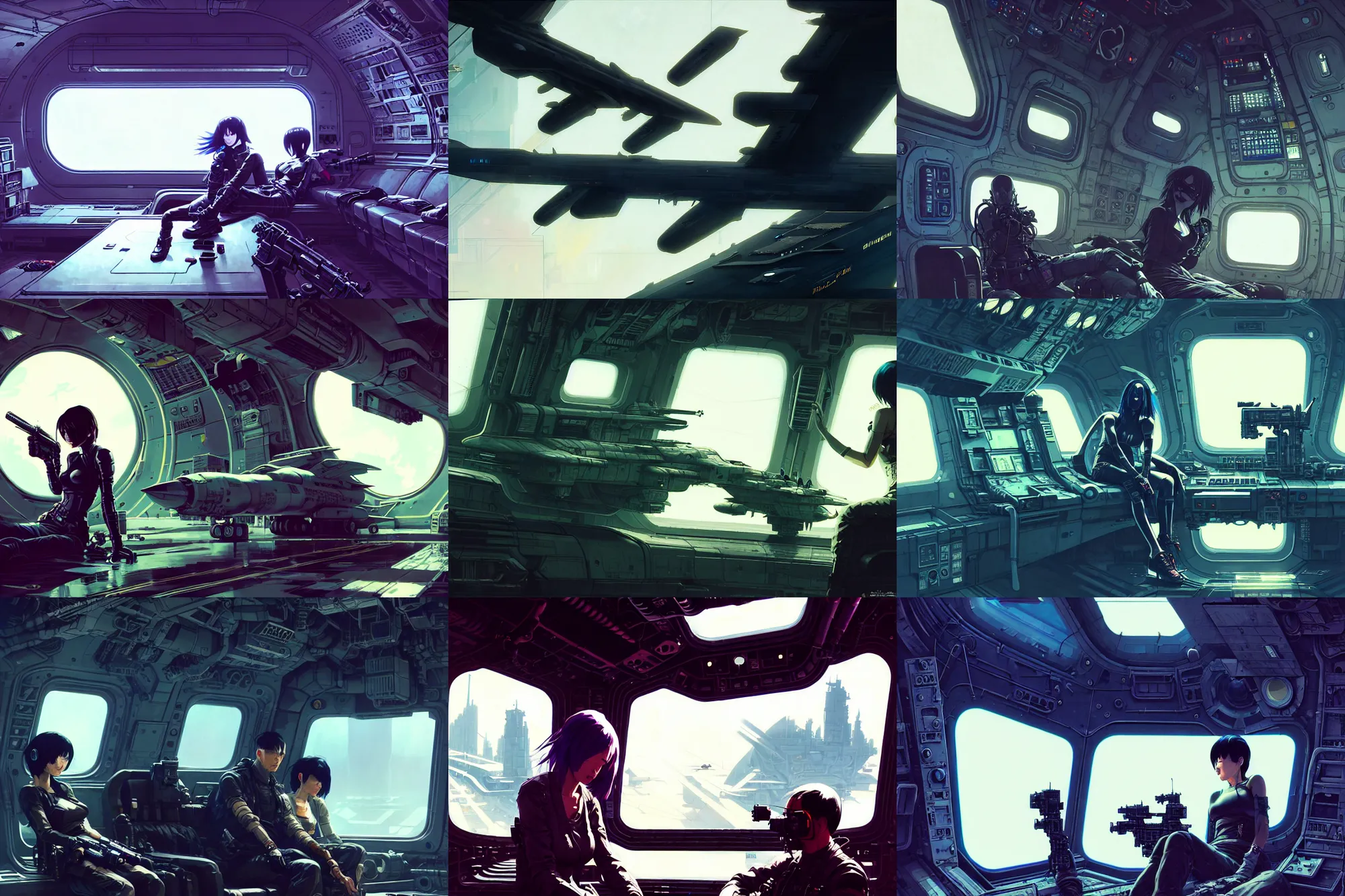 Prompt: hyper - realistic cinematic interior shot of cyberpunk portrait of lockheed c - 5 galaxy, extreme detail, in style of pan ren wei, yoji shinkawa, ilya kuvshinov, atey ghailan, by greg rutkowski, by greg tocchini, by james gilleard, by joe fenton, by kaethe butcher, grunge aesthetic