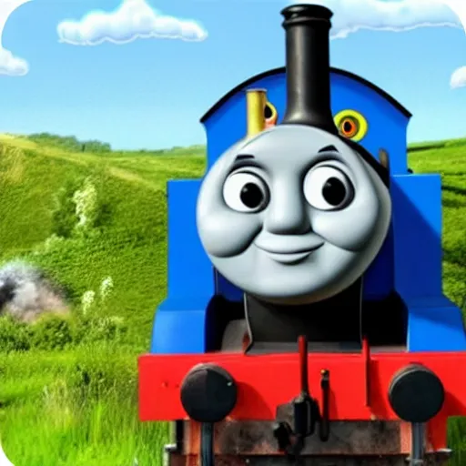 Prompt: thomas the tank engine biopunk !n9