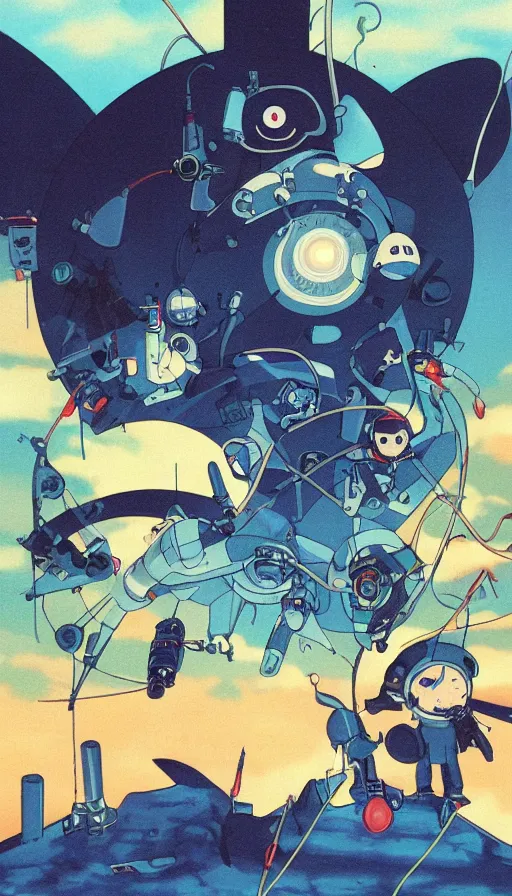 Image similar to techno artwork, by studio ghibli