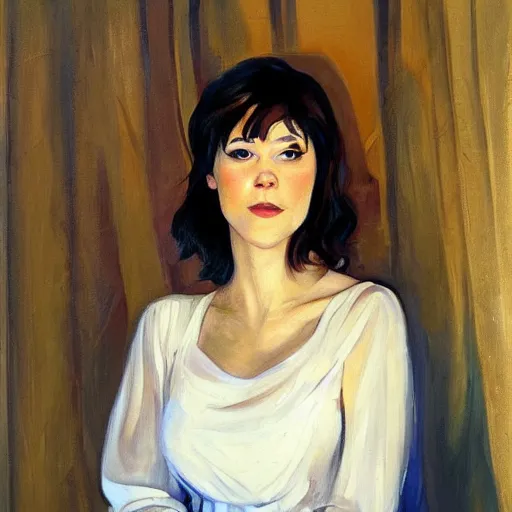 Prompt: mary elizabeth winstead as nikki swango, painted by zinaida serebriakova