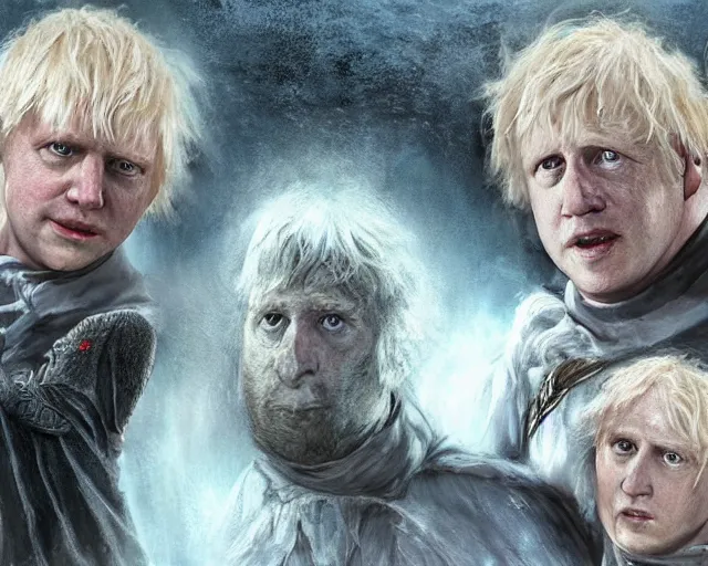 Image similar to boris johnson in lord of the rings, character art, by various concept artists, redshift render, hyperrealistic face, photorealistic render