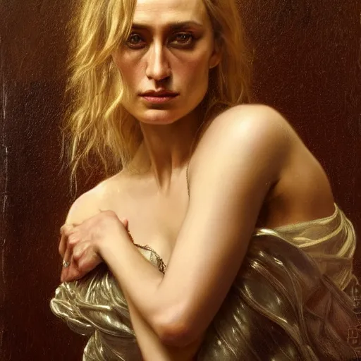 Prompt: highly detailed oil painting | very intricate | cinematic lighting | award - winning | portrait of ruta gedmintas | by roberto ferri, by tom bagshaw, by j. c. leyendecker and klimt, american romanticism, by austin osman spare, artstation, cgsociety, official art, octane