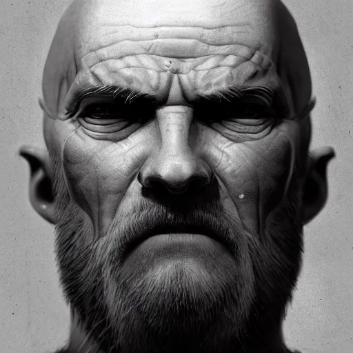 Prompt: angry bald old man portrait, beautiful face, highly detailed face, close-up, fantasy art, male art, in the style of greg rutkowski, illustration, epic, fantasy, intricate, hyper detailed, artstation, concept art, smooth, sharp focus, ray tracing