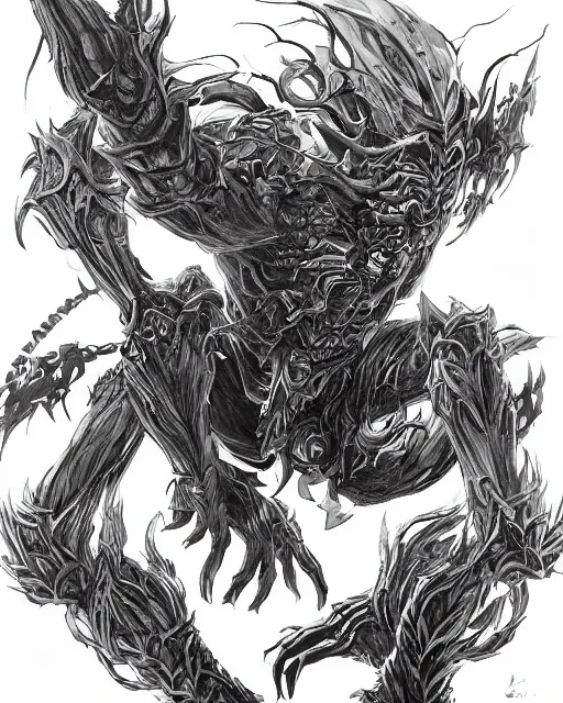 Image similar to A mimic, DnD, blak and white, fantasy art, monster art, in the style of masami kurumada, illustration, epic, fantasy, intricate, hyper detailed, artstation, concept art, smooth, sharp focus, ray tracing