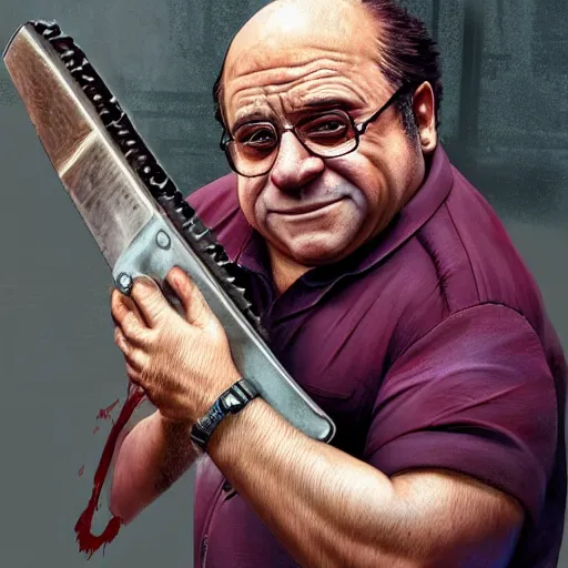 Prompt: hyperrealistic mixed media image of danny devito holding a chainsaw in gta v, stunning 3 d render inspired art by xiang duan and thomas eakes and greg rutkowski, perfect facial symmetry, hyper realistic texture, realistic, highly detailed attributes and atmosphere, dim volumetric cinematic lighting, 8 k octane detailed render, post - processing, masterpiece,