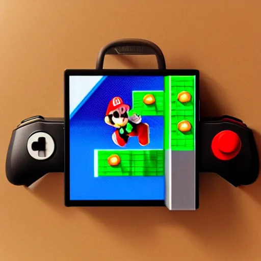 Prompt: “Super Mario playing Xbox, 3D Art, Trending on Artstation, ultra realistic, unreal engine, digital art”