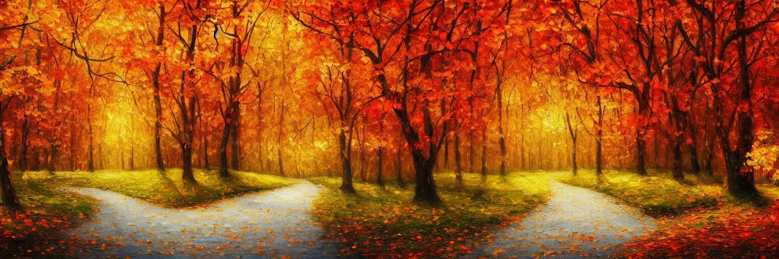 Image similar to beautiful painting of autumn scenery, wallpaper, 4k, detailed