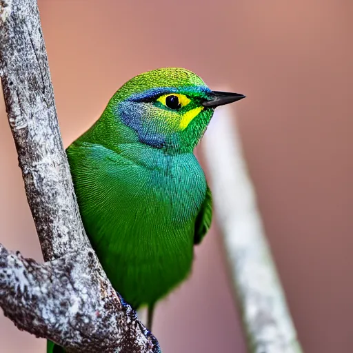 Prompt: green bird photography