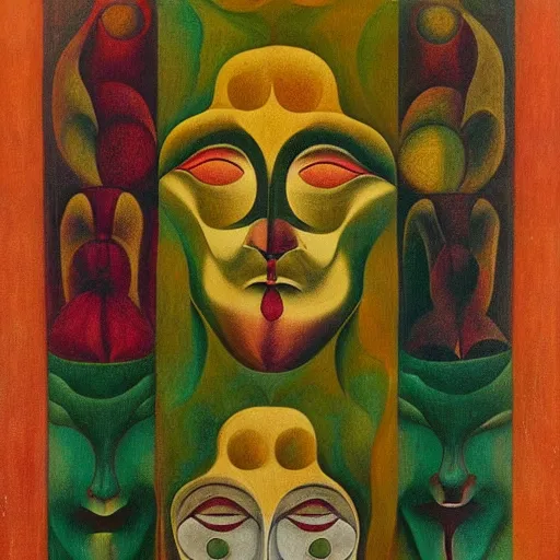 Image similar to floral face portrait by leonetto cappiello and wojciech siudmak and ernst fuchs, anni albers, oil on canvas