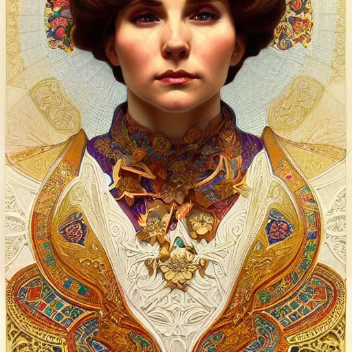 Prompt: a portrait of putin, upper half portrait, decorated with russian motifs, traditional russia, intricate, elegant, highly detailed, symmetry, headpiece, digital painting, artstation concept art smooth sharp focus, illustration, art by artgerm and greg rutkowski alphonse mucha 8 k