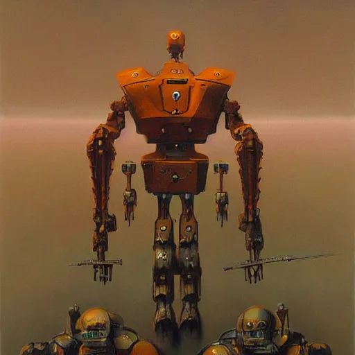 Image similar to combat mecha by zdzisław beksinski, vladimir kush