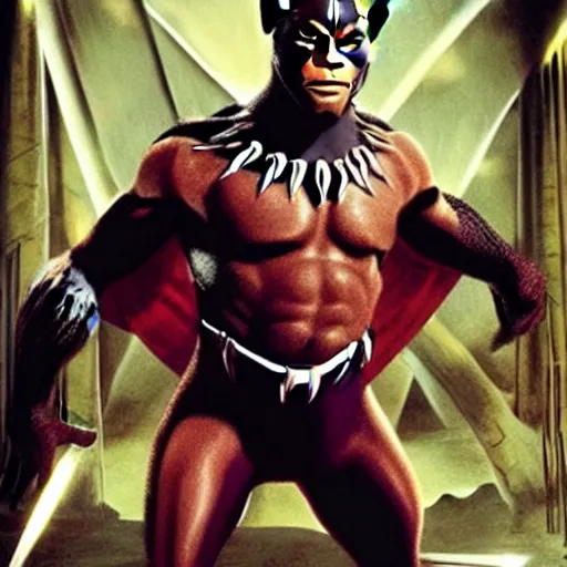 Image similar to robin williams as black panther