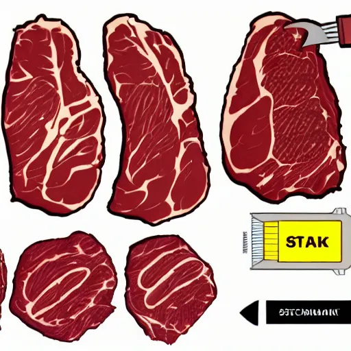 Prompt: detailed schematic of steak