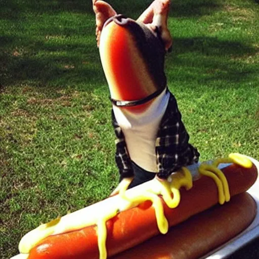 Prompt: “a very disturbingly long hotdog dog animal”