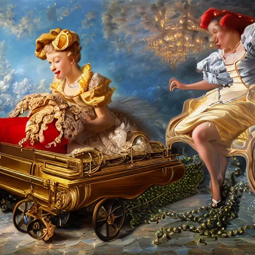 Image similar to Funny Soul, Realistic, Regal, Refined, Detailed Digital Art, Michael Cheval, Walt Disney (1937), François Boucher, Oil Painting, Steampunk, Highly Detailed, Cinematic Lighting, Unreal Engine, 8k