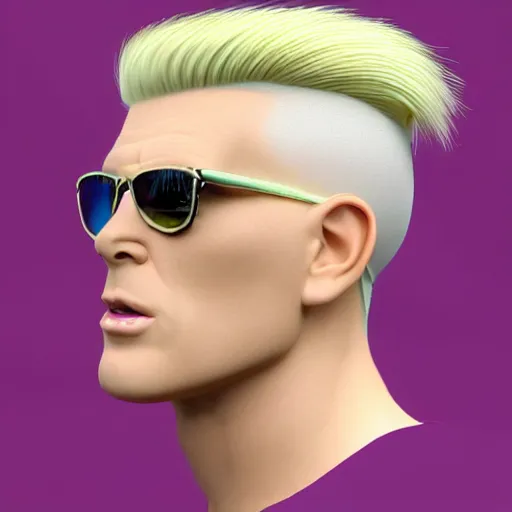 Image similar to vanilla ice, vanilla ice with a swirly vanilla ice cream hairdo his hair is made out of vanilla ice cream, his hair is made of vanilla ice cream, realistic, hyperrealistic, ultra realistic, real, real world, highly detailed, very detailed, extremely detailed, intricate details, 8 k resolution, hd quality