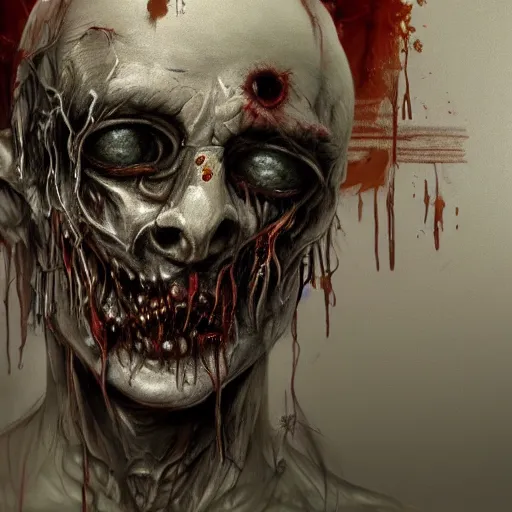 Image similar to hyper realistic detailed creepy horrific maniac portrait of layers of fear