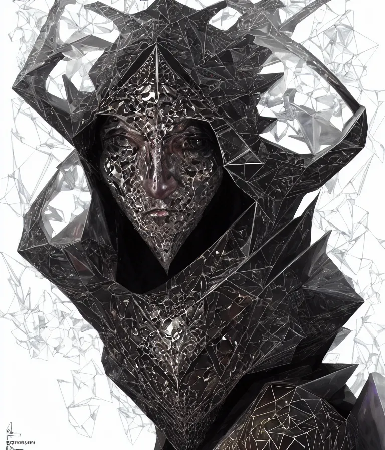 Image similar to front!!! shot of a court jester!!! character, mesmerizing fractal hypercubes, platinum cracked, dark holography!!!, future, metallic galactic, crystalline edges, polygonal, elegant, highly detailed, centered, (((artstation, concept art, jagged, sharp focus, artgerm, Tomasz Alen Kopera, Peter Mohrbacher, donato giancola, Joseph Christian Leyendecker, WLOP, Boris Vallejo))), ((raytracing)), mugshot!!!!!, ugly!!!!!!, octane render, nvidia raytracing demo, octane render, nvidia raytracing demo, octane render, nvidia raytracing demo, 8K